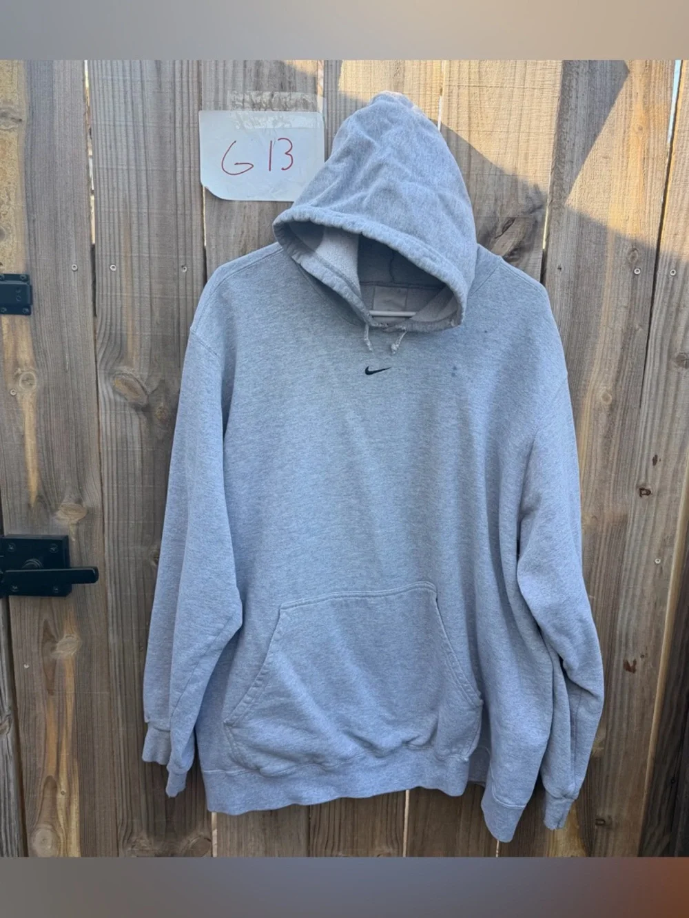 Vintage Nike Gray Center Swoosh Hoodie Size XL